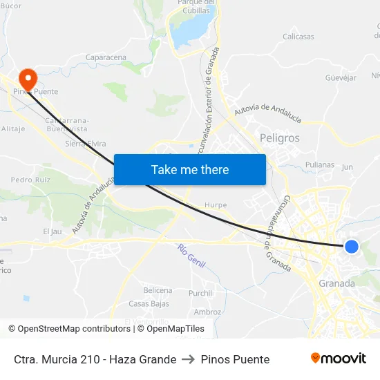 Ctra. Murcia 210 - Haza Grande to Pinos Puente map