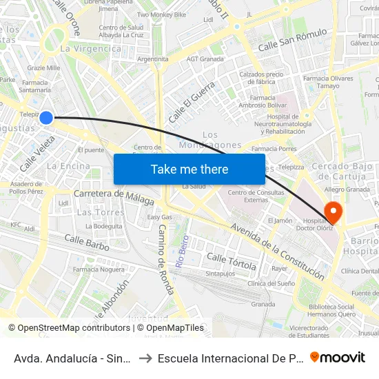 Avda. Andalucía - Sindicatos to Escuela Internacional De Posgrado map