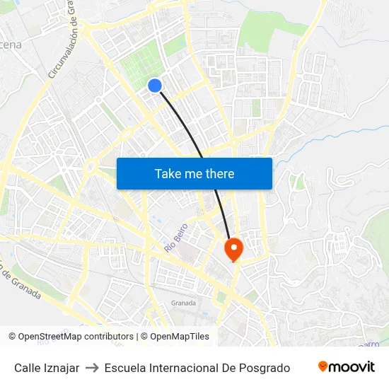 Calle Iznajar to Escuela Internacional De Posgrado map