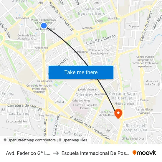 Avd. Federico Gª Lorca to Escuela Internacional De Posgrado map