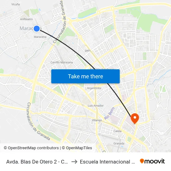 Avda. Blas De Otero 2 - Camino Nuevo to Escuela Internacional De Posgrado map