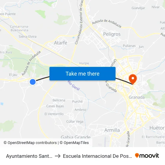 Ayuntamiento Santa Fe to Escuela Internacional De Posgrado map