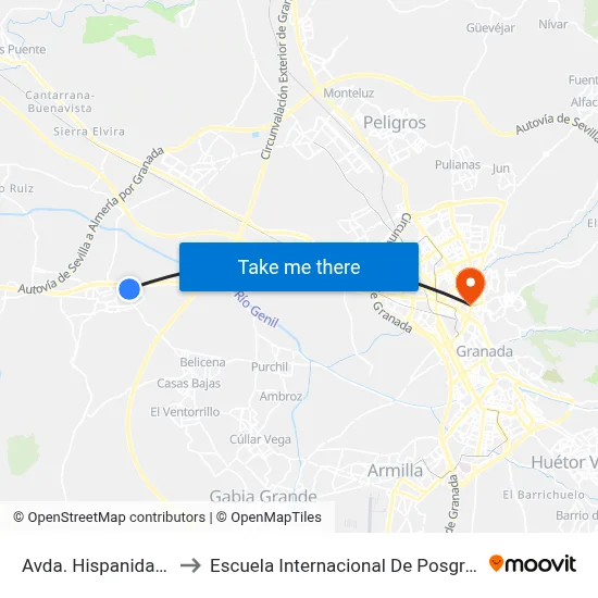 Avda. Hispanidad 1 to Escuela Internacional De Posgrado map