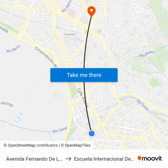 Avenida Fernando De Los Rios, 6 to Escuela Internacional De Posgrado map