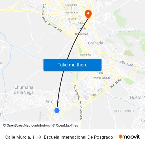 Calle Murcia, 1 to Escuela Internacional De Posgrado map