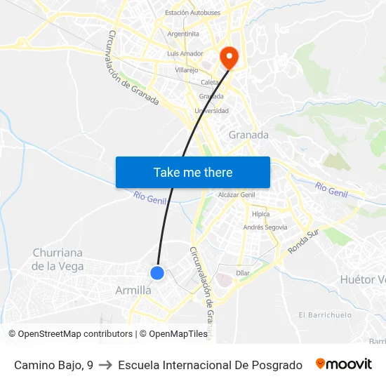 Camino Bajo, 9 to Escuela Internacional De Posgrado map