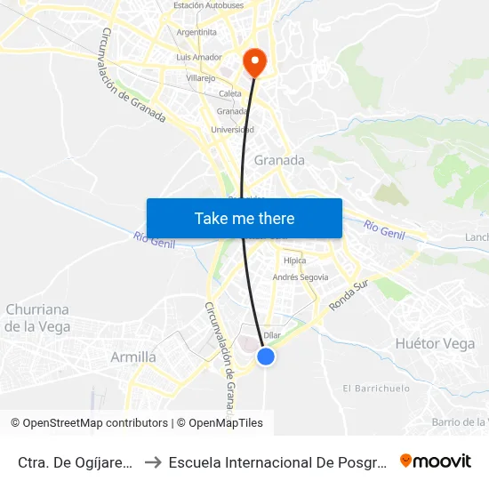 Ctra. De Ogíjares 1 to Escuela Internacional De Posgrado map