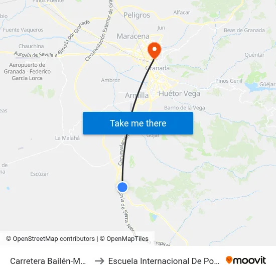 Carretera Bailén-Motril, 6 to Escuela Internacional De Posgrado map