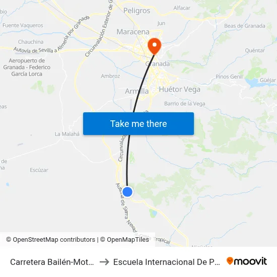 Carretera Bailén-Motril, 73b to Escuela Internacional De Posgrado map