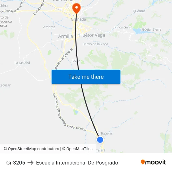 Gr-3205 to Escuela Internacional De Posgrado map