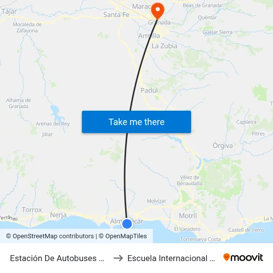 Estación De Autobuses De Almuñécar to Escuela Internacional De Posgrado map