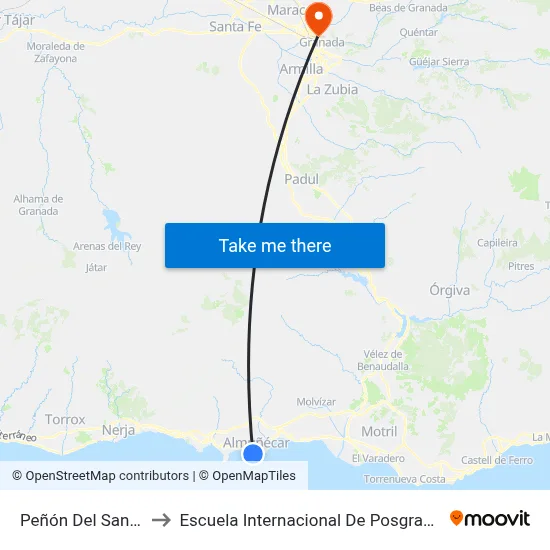 Peñón Del Santo to Escuela Internacional De Posgrado map