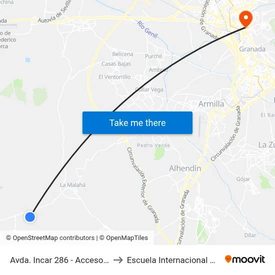 Avda. Incar 286 - Acceso Salidas Lidl to Escuela Internacional De Posgrado map