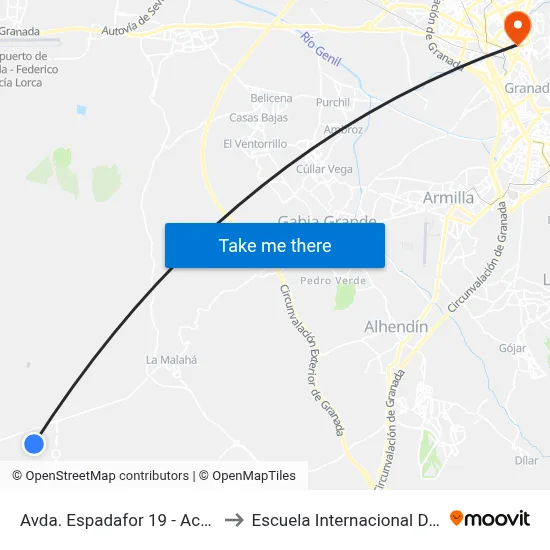 Avda. Espadafor 19 - Aceites Maeva to Escuela Internacional De Posgrado map