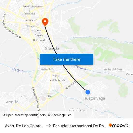 Avda. De Los Colorados 4 to Escuela Internacional De Posgrado map