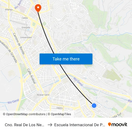 Cno. Real De Los Neveros 1 to Escuela Internacional De Posgrado map