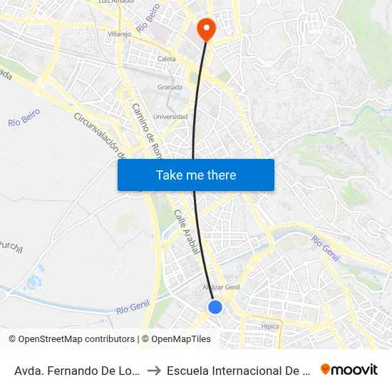 Avda. Fernando De Los Ríos V to Escuela Internacional De Posgrado map