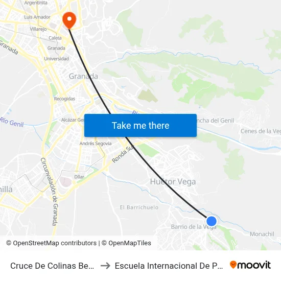 Cruce De Colinas Bermejas to Escuela Internacional De Posgrado map