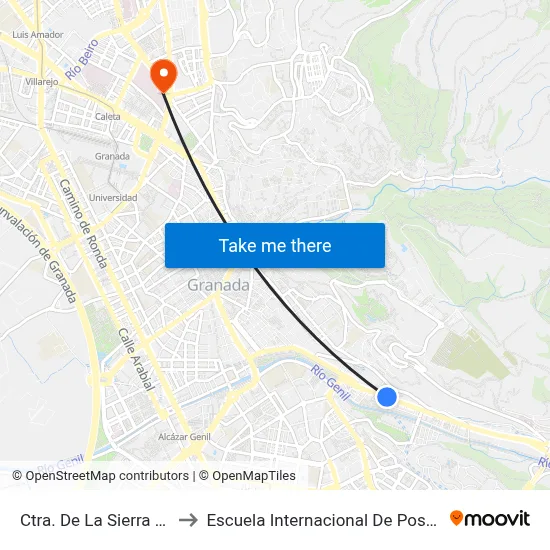 Ctra. De La Sierra 12 V to Escuela Internacional De Posgrado map
