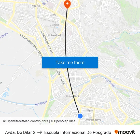 Avda. De Dílar 2 to Escuela Internacional De Posgrado map