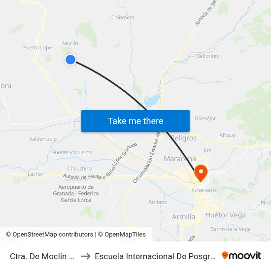 Ctra. De Moclín 1 V to Escuela Internacional De Posgrado map
