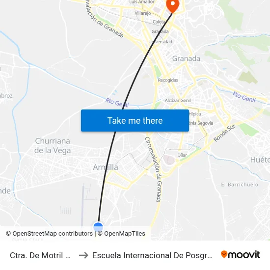Ctra. De Motril 1 V to Escuela Internacional De Posgrado map