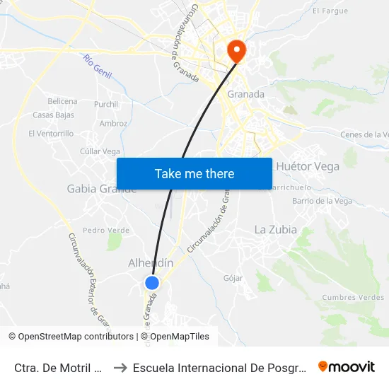 Ctra. De Motril 5 V to Escuela Internacional De Posgrado map