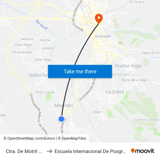 Ctra. De Motril 6 V to Escuela Internacional De Posgrado map