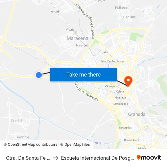 Ctra. De Santa Fe 2 V to Escuela Internacional De Posgrado map