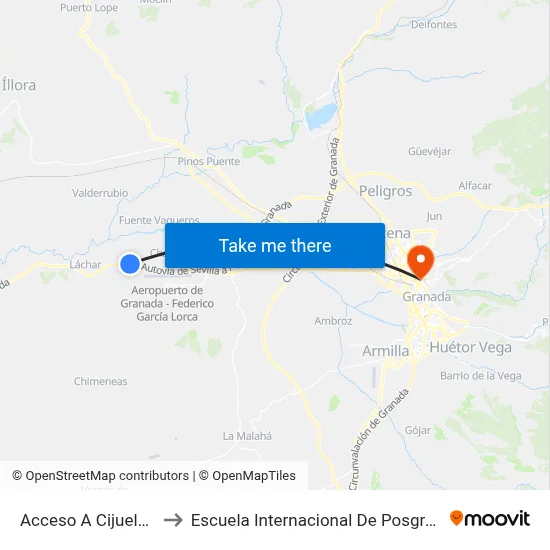 Acceso A Cijuela V to Escuela Internacional De Posgrado map