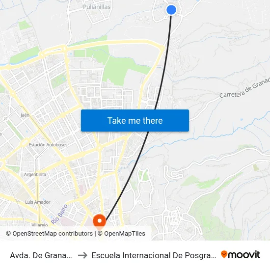 Avda. De Granada to Escuela Internacional De Posgrado map