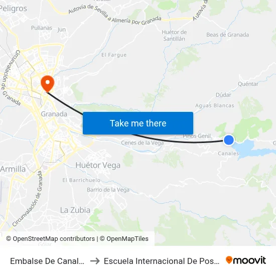 Embalse De Canales V to Escuela Internacional De Posgrado map