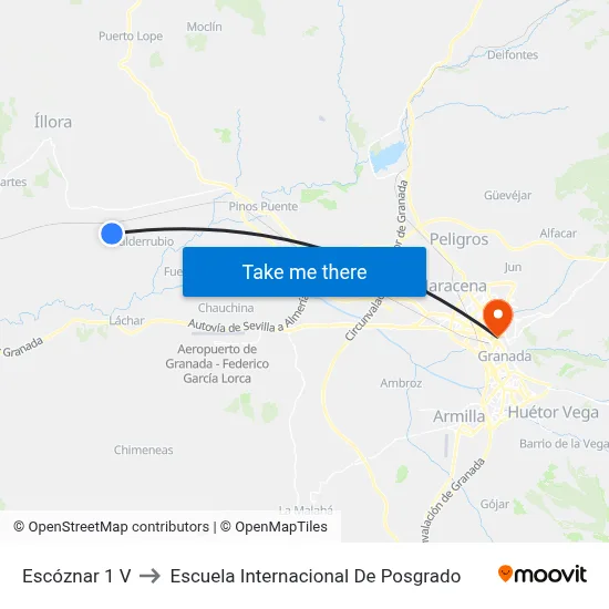 Escóznar 1 V to Escuela Internacional De Posgrado map