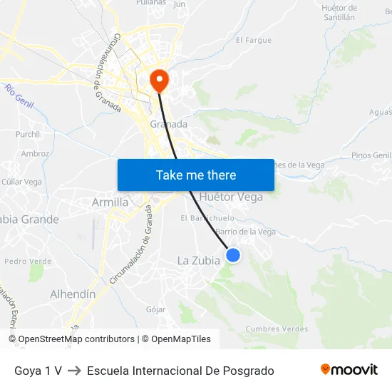 Goya 1 V to Escuela Internacional De Posgrado map