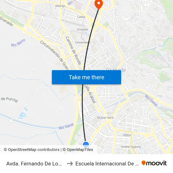 Avda. Fernando De Los Ríos 2 V to Escuela Internacional De Posgrado map