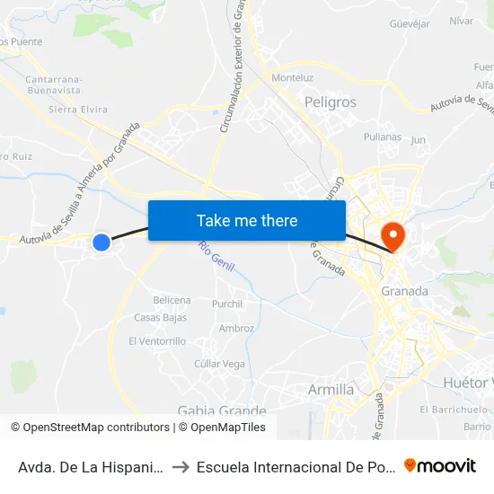 Avda. De La Hispanidad 2 to Escuela Internacional De Posgrado map