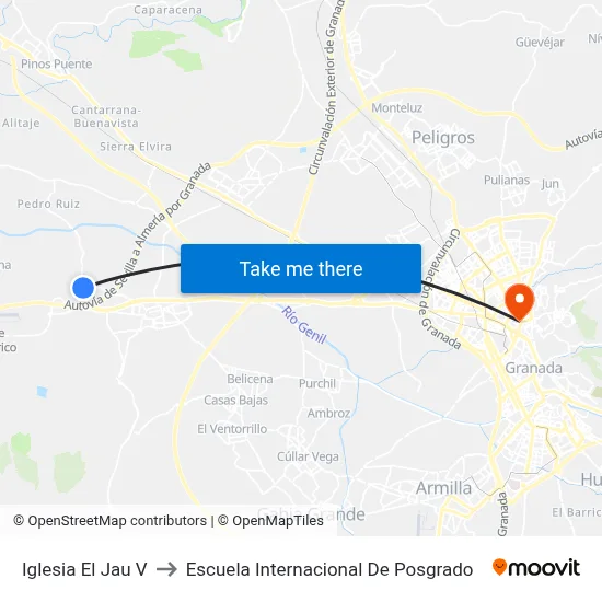 Iglesia El Jau V to Escuela Internacional De Posgrado map