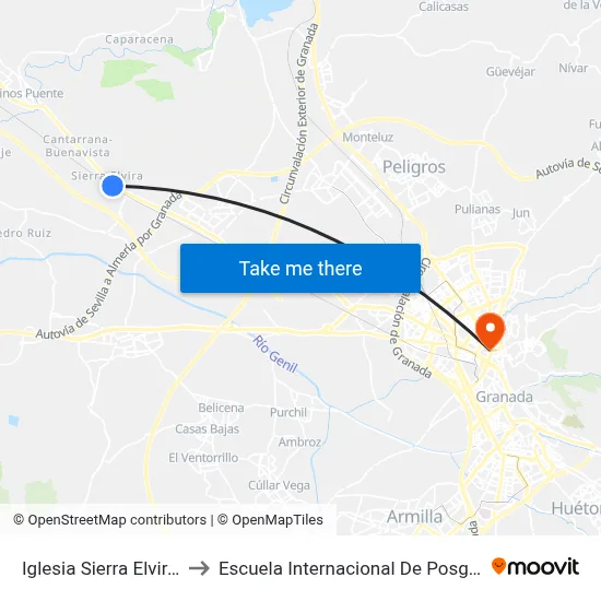 Iglesia Sierra Elvira V to Escuela Internacional De Posgrado map
