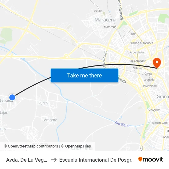 Avda. De La Vega 1 to Escuela Internacional De Posgrado map