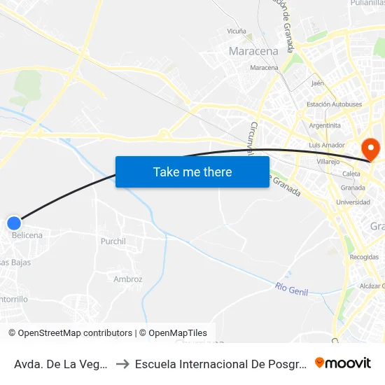 Avda. De La Vega 3 to Escuela Internacional De Posgrado map