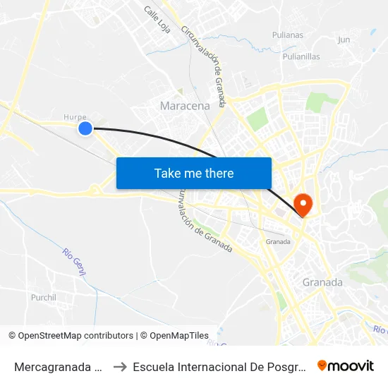 Mercagranada 1 V to Escuela Internacional De Posgrado map