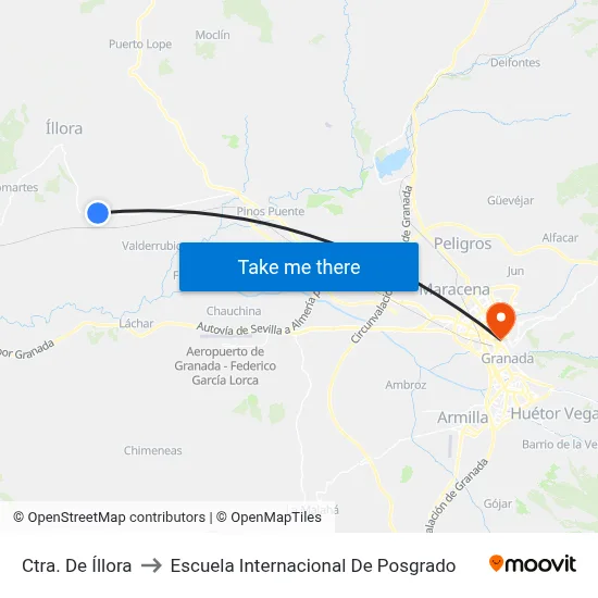 Ctra. De Íllora to Escuela Internacional De Posgrado map