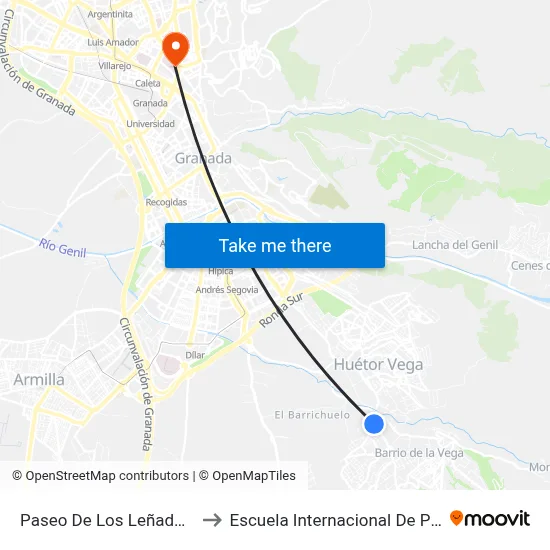 Paseo De Los Leñadores 1 V to Escuela Internacional De Posgrado map