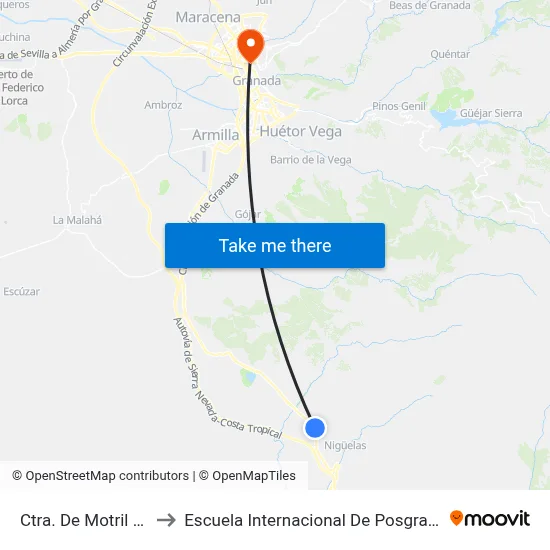 Ctra. De Motril 13 to Escuela Internacional De Posgrado map