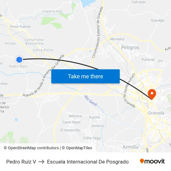 Pedro Ruíz V to Escuela Internacional De Posgrado map