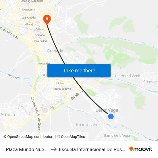 Plaza Mundo Nuevo V to Escuela Internacional De Posgrado map