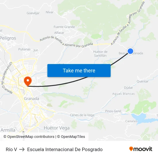 Río V to Escuela Internacional De Posgrado map