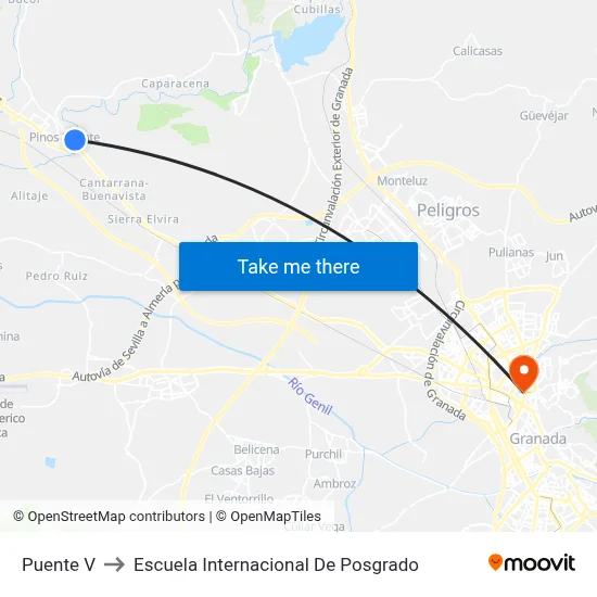 Puente V to Escuela Internacional De Posgrado map