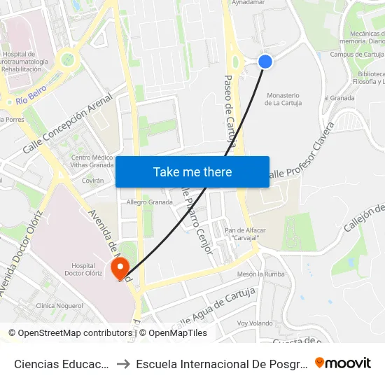 Ciencias Educación to Escuela Internacional De Posgrado map