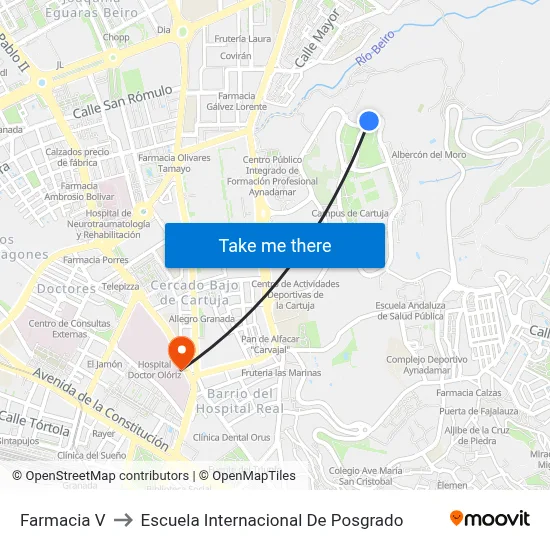 Farmacia V to Escuela Internacional De Posgrado map